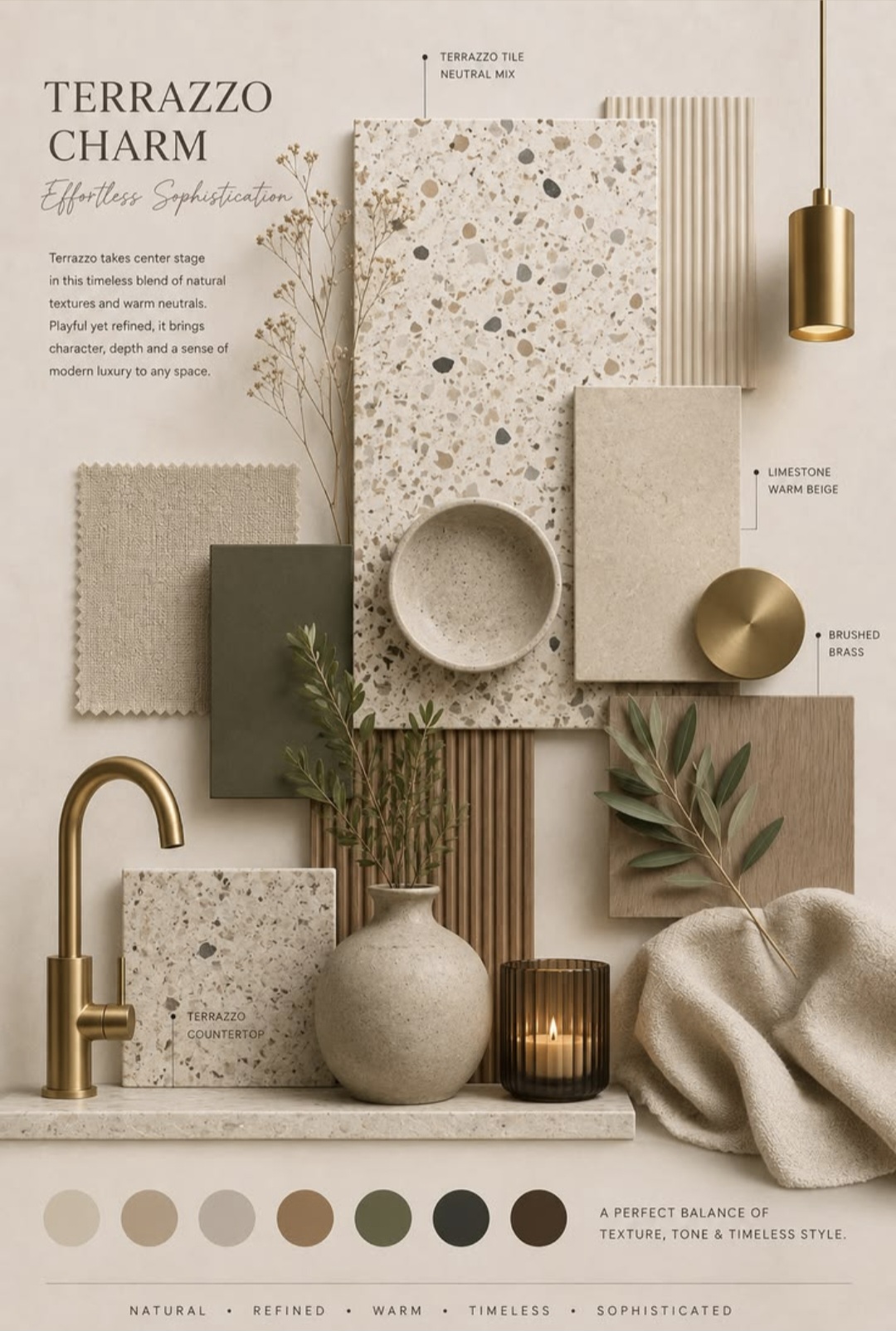 Moodboard interiérových farieb, materiálov a trendov 3