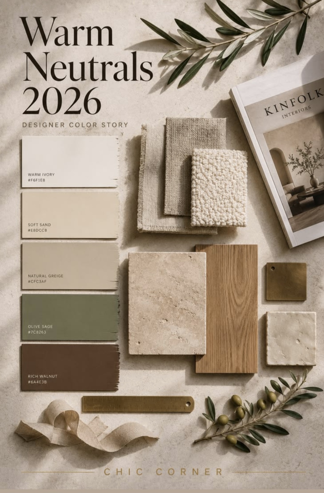 Moodboard interiérových farieb, materiálov a trendov 1