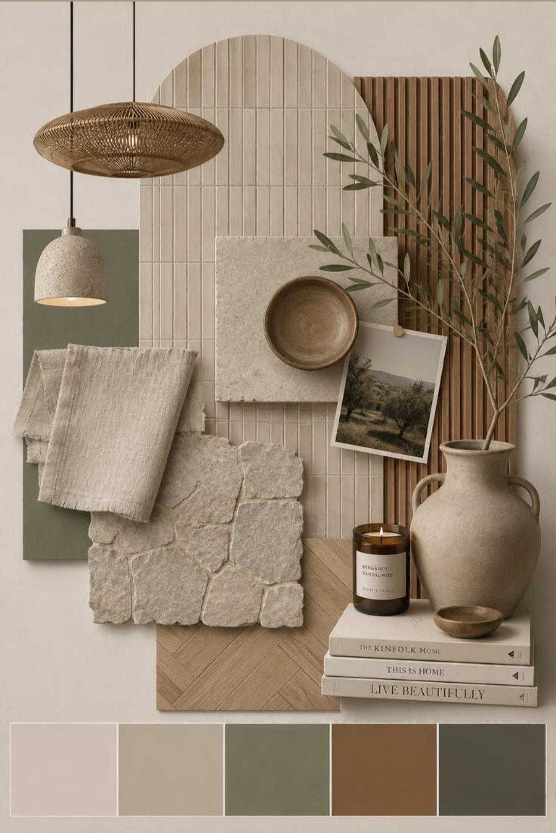 Moodboard interiérových farieb, materiálov a trendov 4